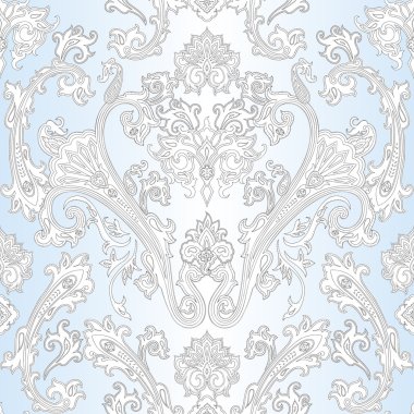 Vektör desen paisley tarafından ilham. Damasko seamless modeli. Vi