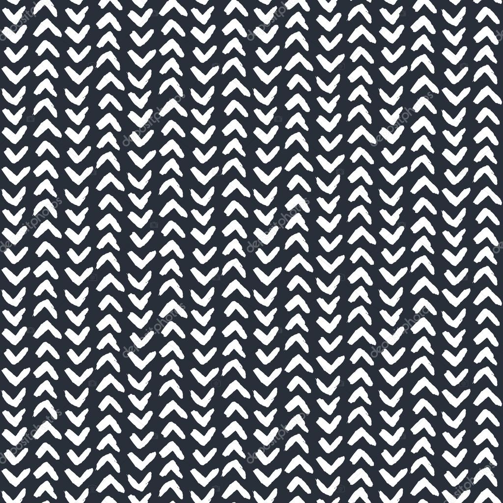 Monochrome seamless pattern, ink vector illustration, hipster te