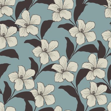 Kusursuz çiçek deseni. Vektör illüstrasyonu