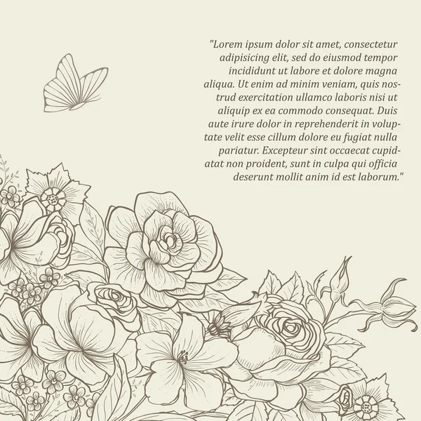 Fondo floral vintage — Vector de stock