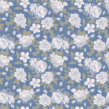 Sorunsuz çiçek desenli, çiçek vektör çizim