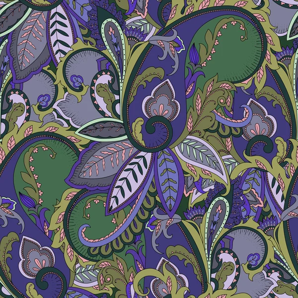 Handgezeichnetes Paisley-Muster. Ethnisches Design. nahtloser Hintergrund — Stockvektor