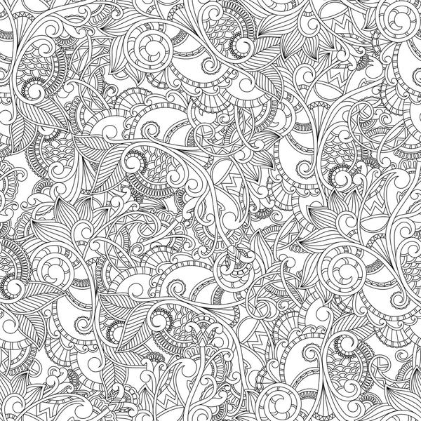 Monochromes Paisley-Muster. nahtloser Hintergrund — Stockvektor