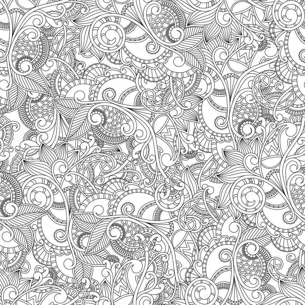 Monochrome paisley pattern. Seamless background
