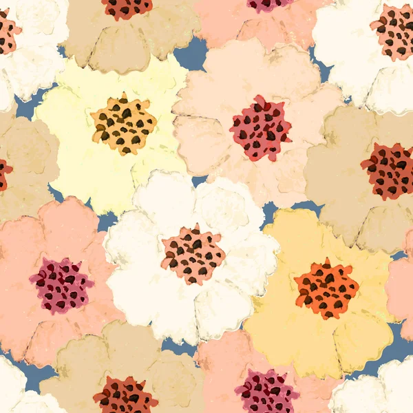 Motif floral sans couture coloré, fond d'aquarelle — Image vectorielle