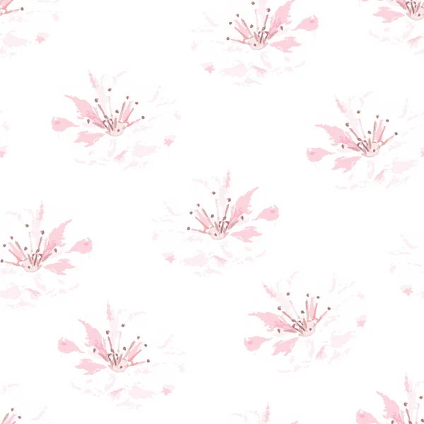 シームレスな水彩画の背景。優しい花柄 — ストックベクタ