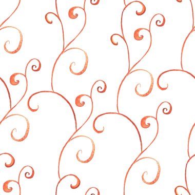 Sulu Boya Dikişsiz desen üzerinde izole, süs arka plan, 