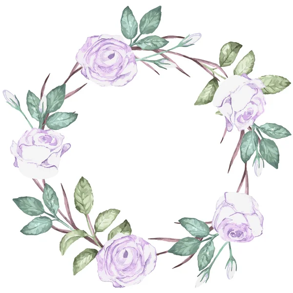 Aquarel floral frame. Vintage vector krans — Stockvector