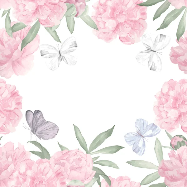 Moldura floral aquarela — Vetor de Stock