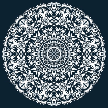 Mavi zemin üzerine suluboya mandala