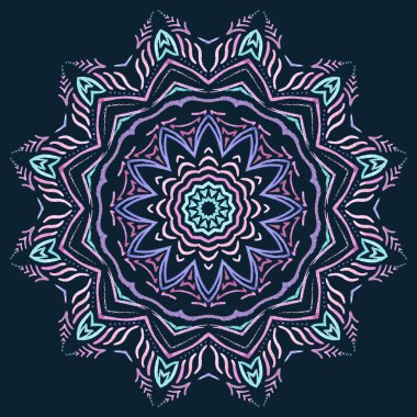 Suluboya mandala. Tekstil baskı