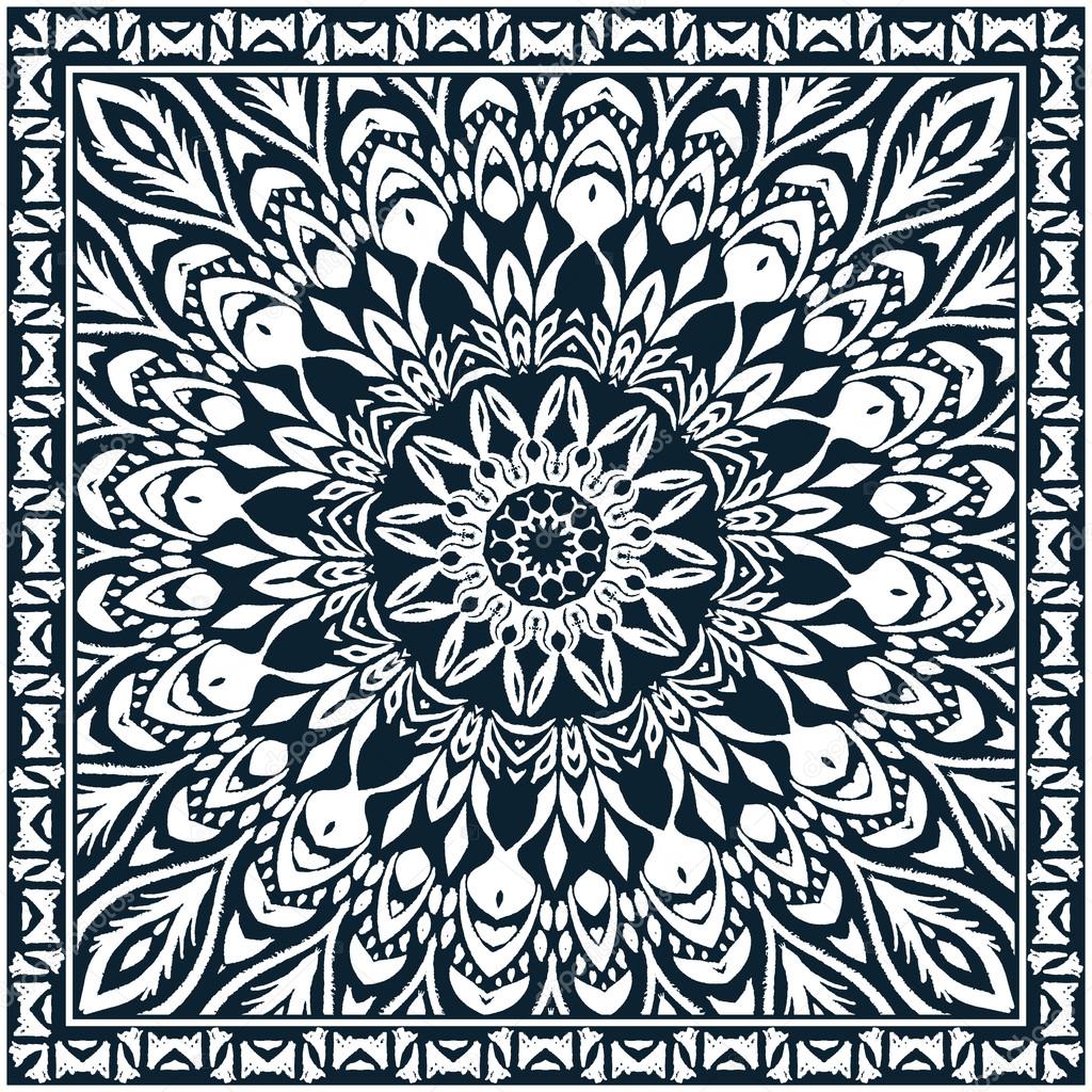 Ethnic pattern for bandana, textile