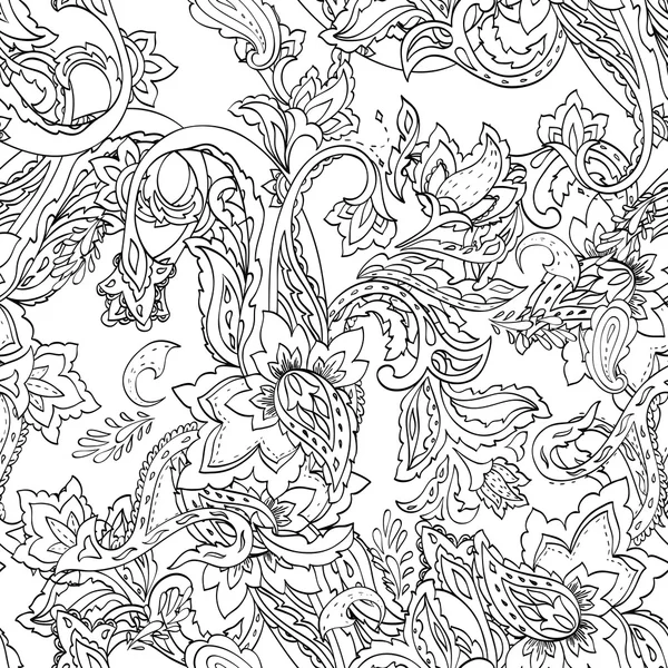 Paisley seamless mönster, för textil, inslagning, design — Stock vektor