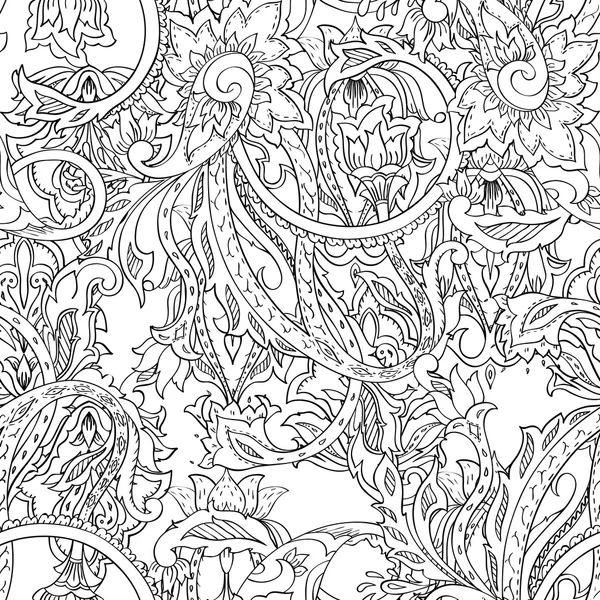 Paisley naadloze patroon, van textiel, zeewieren, ontwerp — Stockvector
