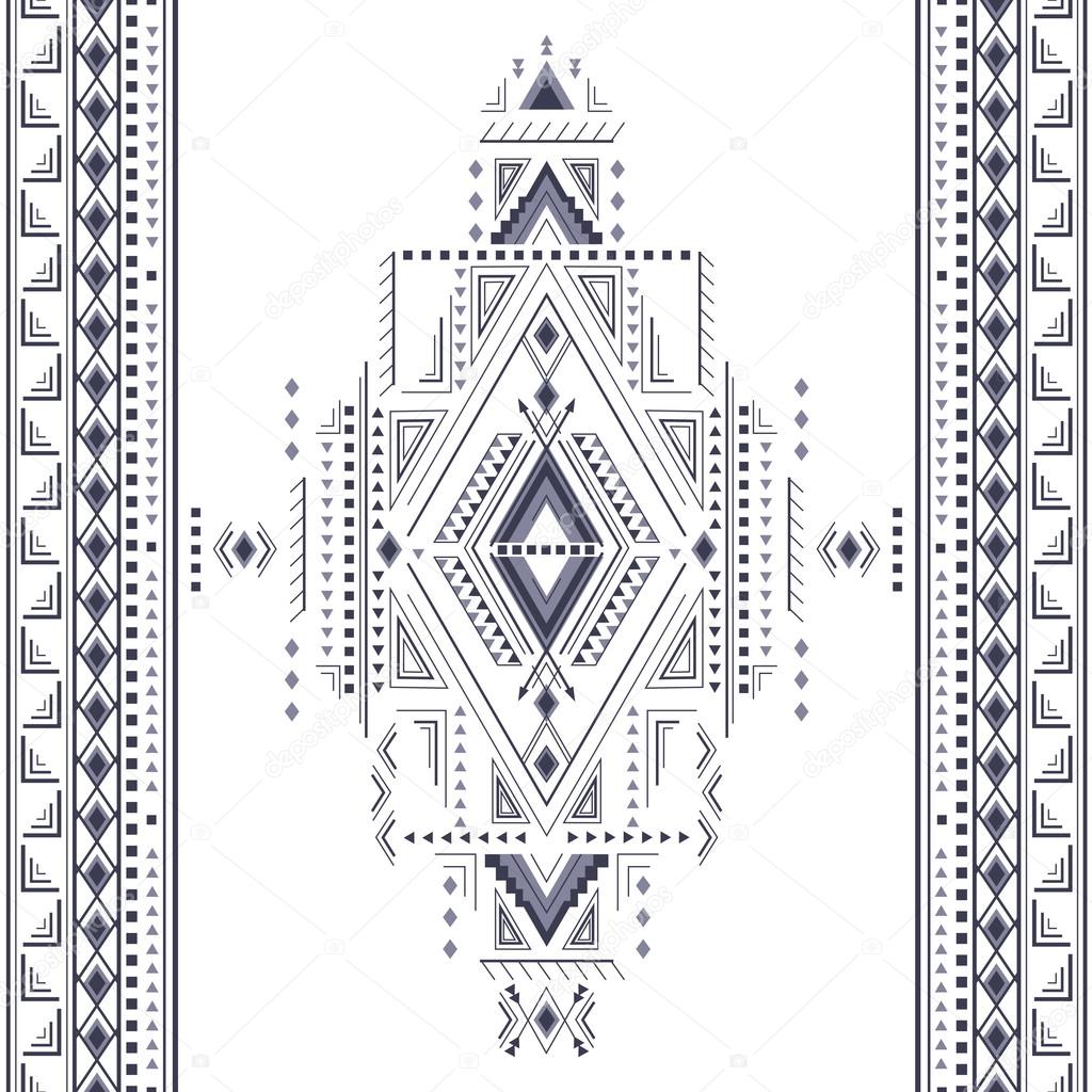 Ethnic geometrical pattern, tribal seamless background