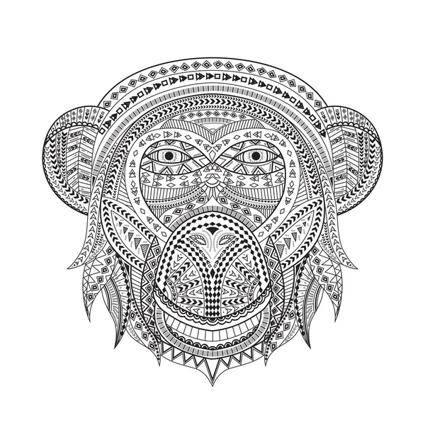 Mono ornamental, un símbolo de Año Nuevo 2016, estilo étnico, para — Vector de stock