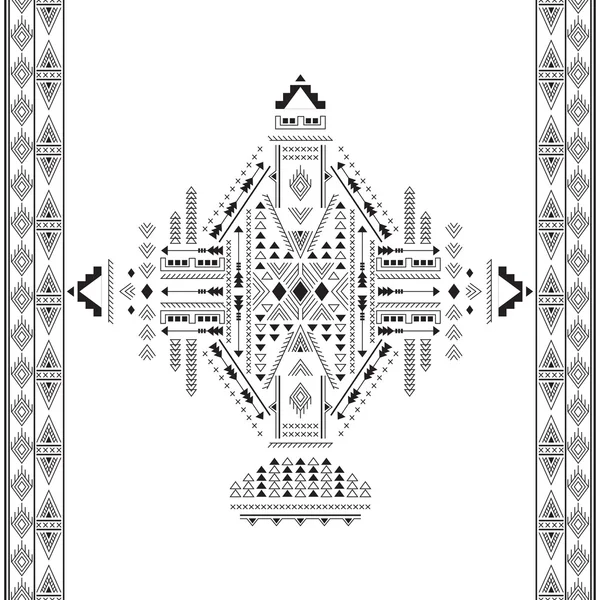 エスニック幾何学的なパターン、部族のシームレス背景 — ストックベクタ