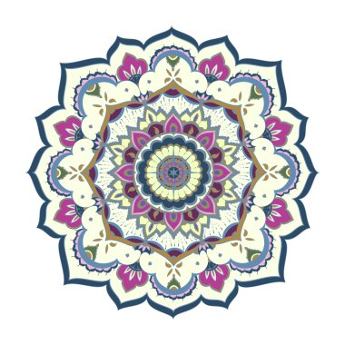 Mandala, süs yuvarlak desen. Kabile, etnik, bohem, Isl