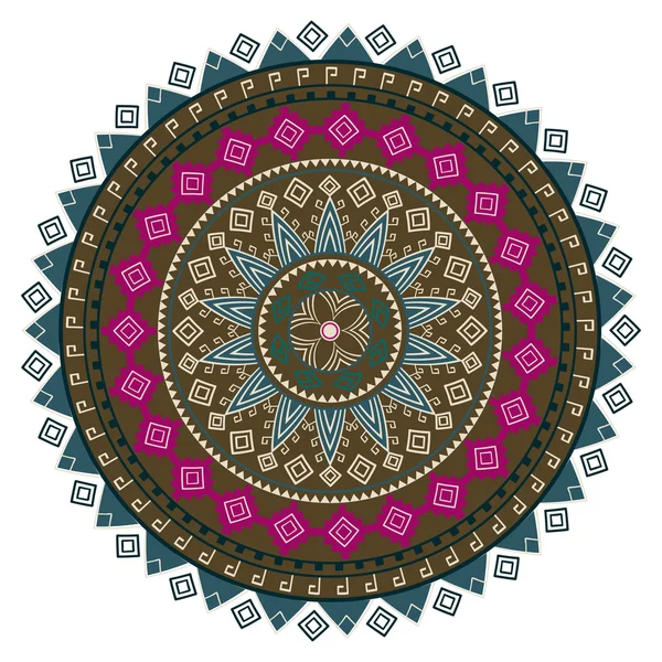 Мандала, орнаментальный круглый узор. Племенной, этнический, эмигрантский, исламский — стоковый вектор