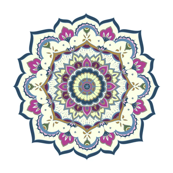 Mandala, motivo rotondo ornamentale. Tribale, etnico, bohemien, isola — Vettoriale Stock