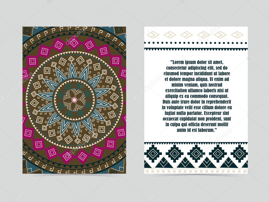 Greeting card. Tribal, ethnic, african design