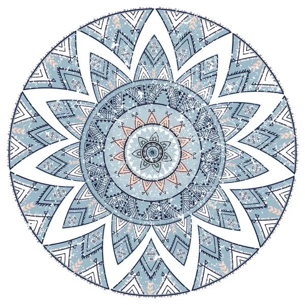 Mandala, ornamentales rundes Muster. Stammes-, ethnischen, Bohemien, isl — Stockvektor