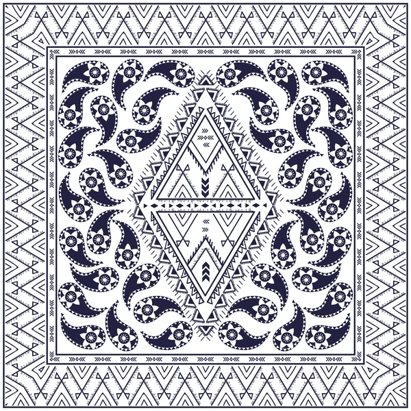 Patrón Paisley, estampado étnico para textiles, camisetas, tarjetas — Vector de stock