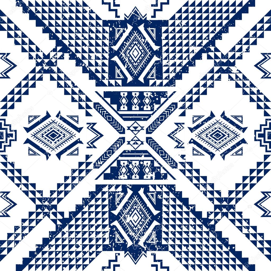 Ethnic seamless pattern with geometrical elements