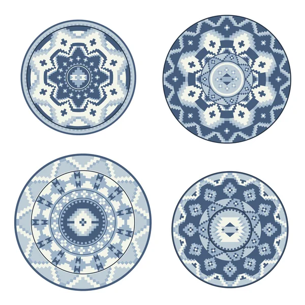Setzen ornamentale runde Muster. Stammeszugehörigkeit, ethnische Zugehörigkeit, Boheme, Islam, lizenzfreie Stockillustrationen