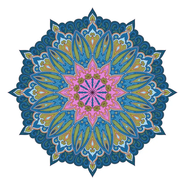 Mandala oriental. Padrão de círculo ornamental — Vetor de Stock