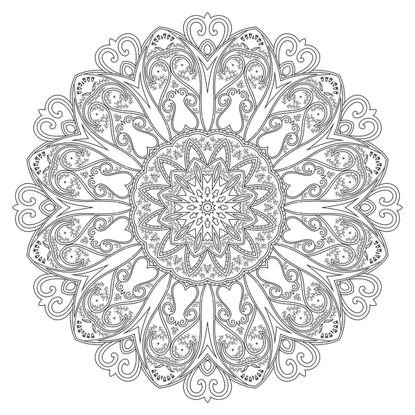 Oriental mandala. Ornamental circle pattern — Stock Vector