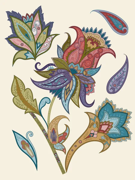 Conjunto ornamental floral — Archivo Imágenes Vectoriales