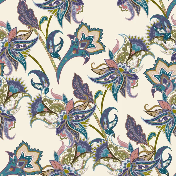 Vintage Blumen und Paisley nahtlose Muster, orientalischer Hintergrund Stockvektor