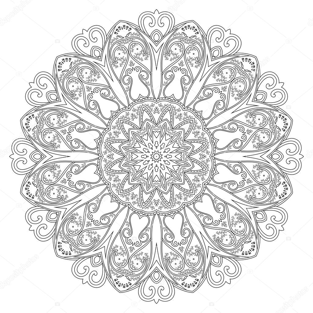 Oriental mandala. Ornamental circle pattern