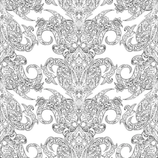 Hand drawn seamless paisley pattern — Stock Vector