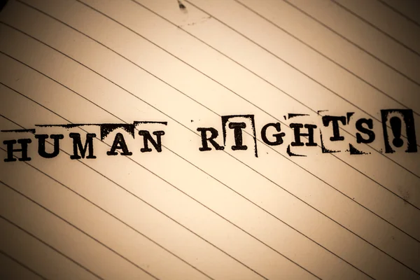 Human rights text on paper — Stock Photo, Image