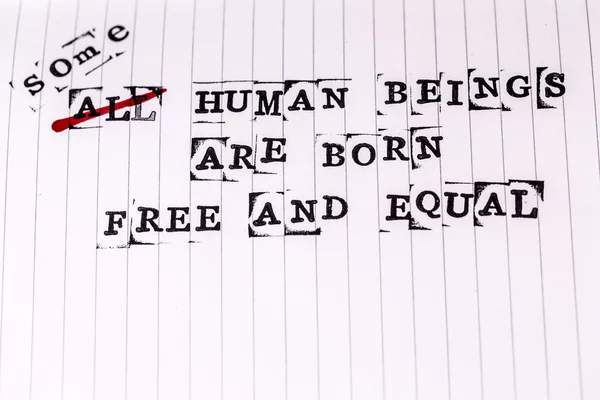 Ανθρώπινα δικαιώματα κείμενο σε χαρτί — Φωτογραφία Αρχείου