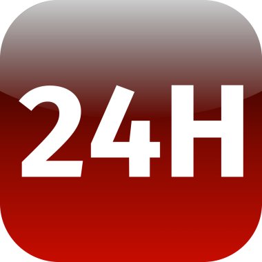 24h piros ikon vagy gomb 