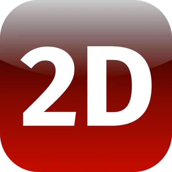 Ícone 2D vermelho moderno — Fotografia de Stock