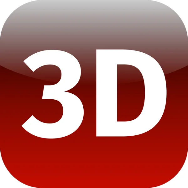 3D kırmızı simge — Stok fotoğraf