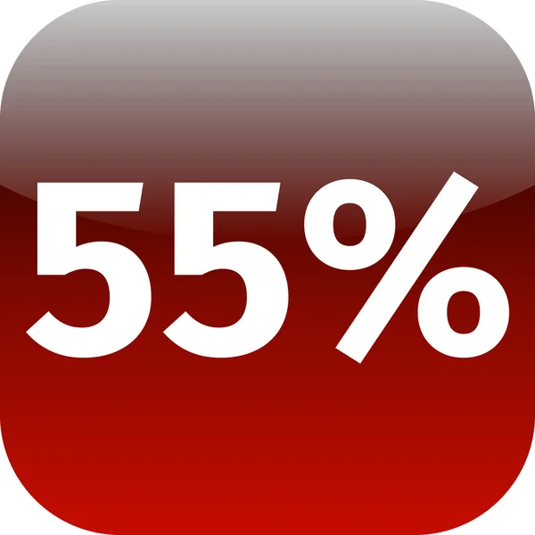 55 percent icon — Stock Photo, Image