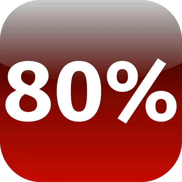 80 percent icon — Stock Photo, Image