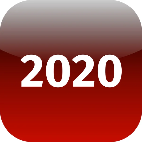 Año 2020 icono rojo — Foto de Stock