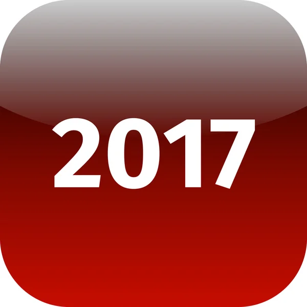 Año 2017 icono rojo — Foto de Stock