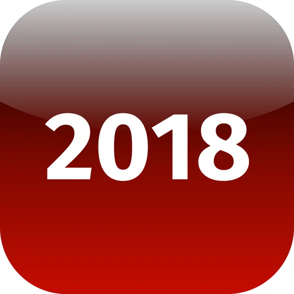 Ano 2018 ícone vermelho — Fotografia de Stock