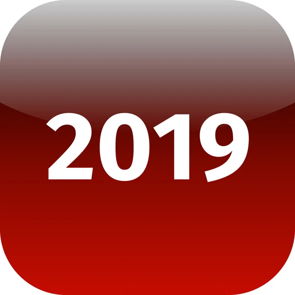 Año 2019 icono rojo — Foto de Stock