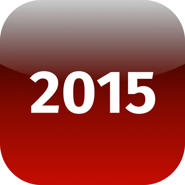 År 2015 röd ikon — Stockfoto