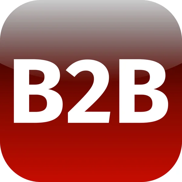 B2b red computer icon on white background — Stock Photo, Image