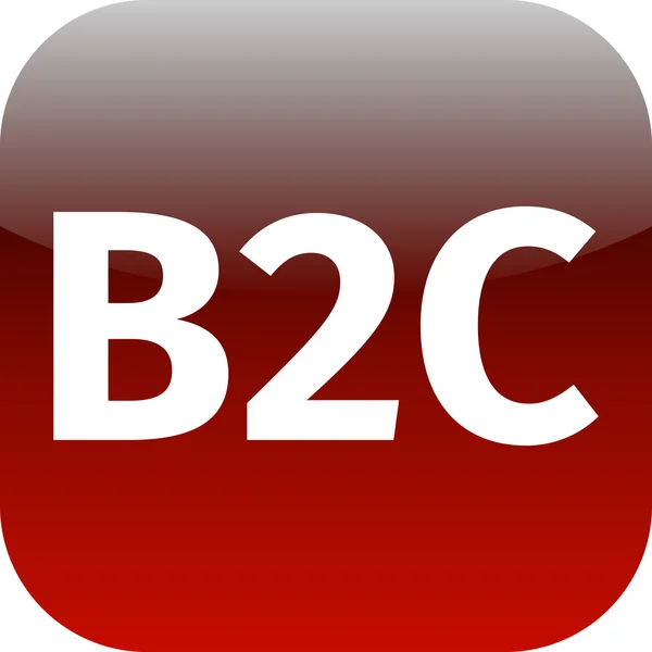 Icono rojo B2C — Foto de Stock