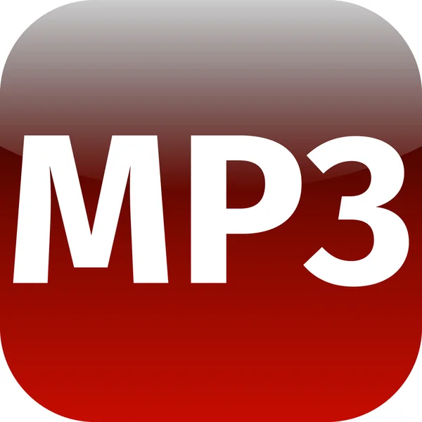 Red mp3 music icon — Stock Photo, Image